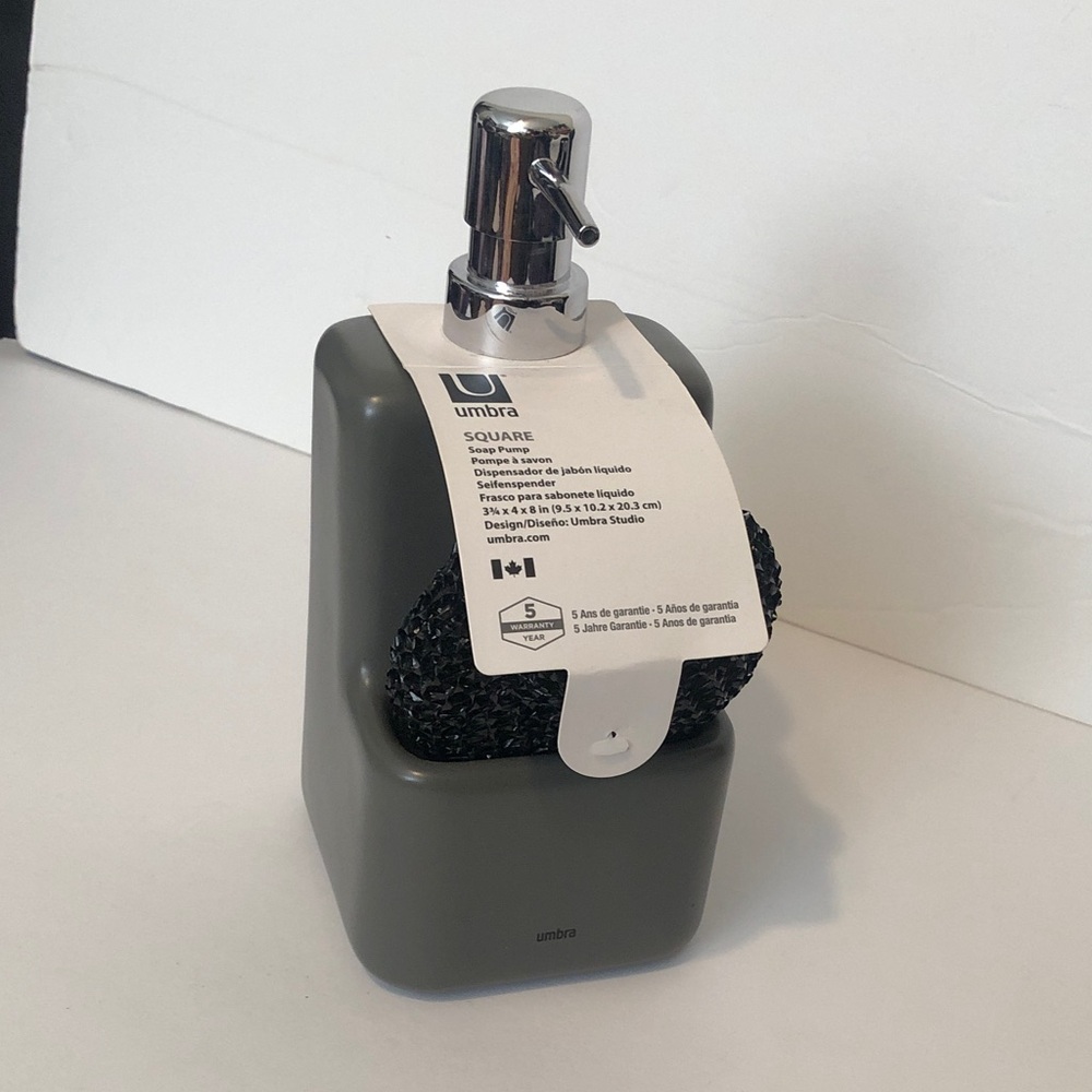 Umbra Charcoal Soap Dispenser with Chrome Pump
